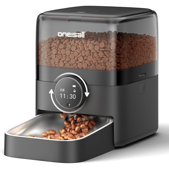 oneisall Automatic Cat Feeder, 3L Cat Food Automatic with 304 Stainless Steel Bowl, 1-6 Meals a Day, Dry Food Dispenser for Cats/Dogs, with Programmable Timer oneisall Automatic Cat Feeder, 3L Cat Food Automatic with 304 Stainless Steel Bowl, 1-6 Meals a Day, Dry Food Dispenser for Cats/Dogs, with Programmable Timer