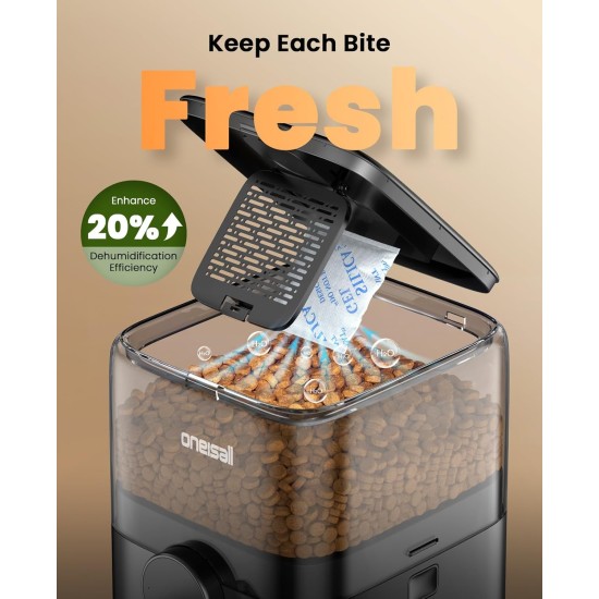oneisall Automatic Cat Feeder, 3L Cat Food Automatic with 304 Stainless Steel Bowl, 1-6 Meals a Day, Dry Food Dispenser for Cats/Dogs, with Programmable Timer oneisall Automatic Cat Feeder, 3L Cat Food Automatic with 304 Stainless Steel Bowl, 1-6 Meals a Day, Dry Food Dispenser for Cats/Dogs, with Programmable Timer