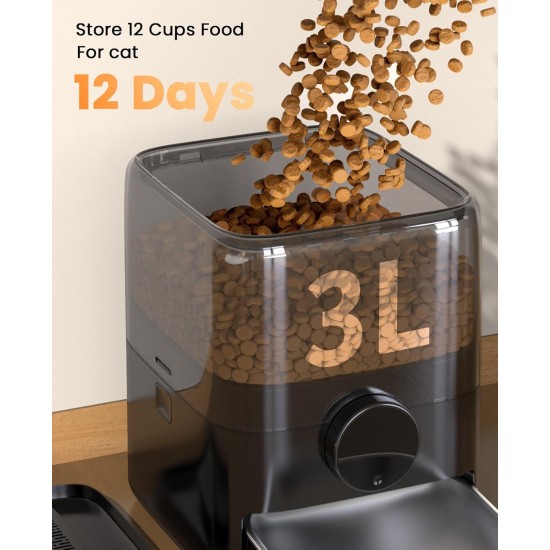 oneisall Automatic Cat Feeder, 3L Cat Food Automatic with 304 Stainless Steel Bowl, 1-6 Meals a Day, Dry Food Dispenser for Cats/Dogs, with Programmable Timer oneisall Automatic Cat Feeder, 3L Cat Food Automatic with 304 Stainless Steel Bowl, 1-6 Meals a Day, Dry Food Dispenser for Cats/Dogs, with Programmable Timer