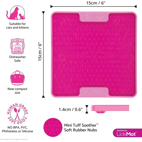 "LICKIMAT" Mini Tuff Soother Cat Feeding Mat, Slow Feeder for Cats Boredom and Anxiety in Cats, Perfect for Food, Treats, Yogurt and Peanut Butter "LICKIMAT" Mini Tuff Soother Cat Feeding Mat, Slow Feeder for Cats Boredom and Anxiety in Cats, Perfect for Food, Treats, Yogurt and Peanut Butter