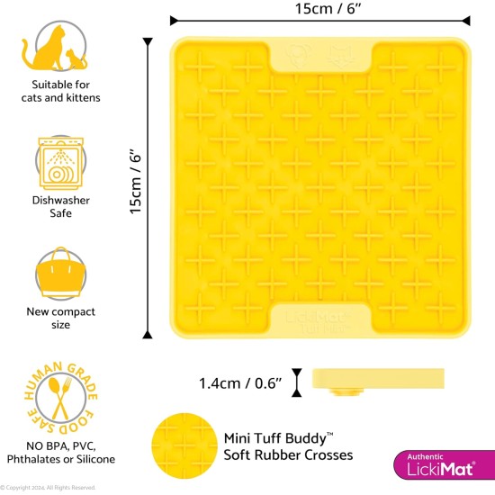 "LICKIMAT" Mini Tuff Soother Cat Feeding Mat, Slow Feeder for Cats Boredom and Anxiety in Cats, Perfect for Food, Treats, Yogurt and Peanut Butter "LICKIMAT" Mini Tuff Soother Cat Feeding Mat, Slow Feeder for Cats Boredom and Anxiety in Cats, Perfect for Food, Treats, Yogurt and Peanut Butter