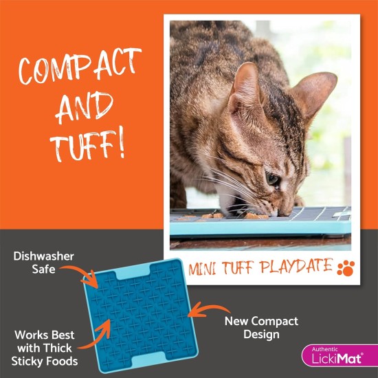 "LICKIMAT" Mini Tuff Soother Cat Feeding Mat, Slow Feeder for Cats Boredom and Anxiety in Cats, Perfect for Food, Treats, Yogurt and Peanut Butter "LICKIMAT" Mini Tuff Soother Cat Feeding Mat, Slow Feeder for Cats Boredom and Anxiety in Cats, Perfect for Food, Treats, Yogurt and Peanut Butter