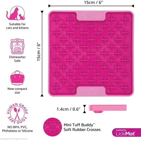 "LICKIMAT" Mini Tuff Soother Cat Feeding Mat, Slow Feeder for Cats Boredom and Anxiety in Cats, Perfect for Food, Treats, Yogurt and Peanut Butter "LICKIMAT" Mini Tuff Soother Cat Feeding Mat, Slow Feeder for Cats Boredom and Anxiety in Cats, Perfect for Food, Treats, Yogurt and Peanut Butter