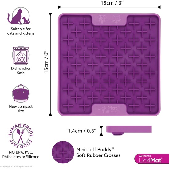 "LICKIMAT" Mini Tuff Soother Cat Feeding Mat, Slow Feeder for Cats Boredom and Anxiety in Cats, Perfect for Food, Treats, Yogurt and Peanut Butter "LICKIMAT" Mini Tuff Soother Cat Feeding Mat, Slow Feeder for Cats Boredom and Anxiety in Cats, Perfect for Food, Treats, Yogurt and Peanut Butter
