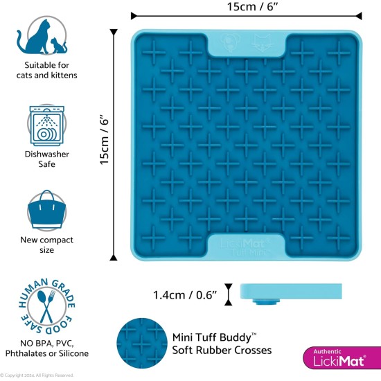 "LICKIMAT" Mini Tuff Soother Cat Feeding Mat, Slow Feeder for Cats Boredom and Anxiety in Cats, Perfect for Food, Treats, Yogurt and Peanut Butter "LICKIMAT" Mini Tuff Soother Cat Feeding Mat, Slow Feeder for Cats Boredom and Anxiety in Cats, Perfect for Food, Treats, Yogurt and Peanut Butter
