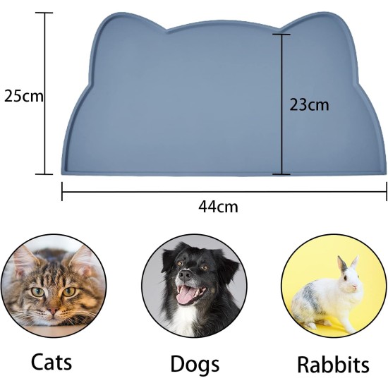 septillar Silicone Bowl Mat for Cats and Small Dogs, Waterproof Pet Feeding Mats Non-Slip Cat Bowl Mat (Dark Grey) septillar Silicone Bowl Mat for Cats and Small Dogs, Waterproof Pet Feeding Mats Non-Slip Cat Bowl Mat (Dark Grey)