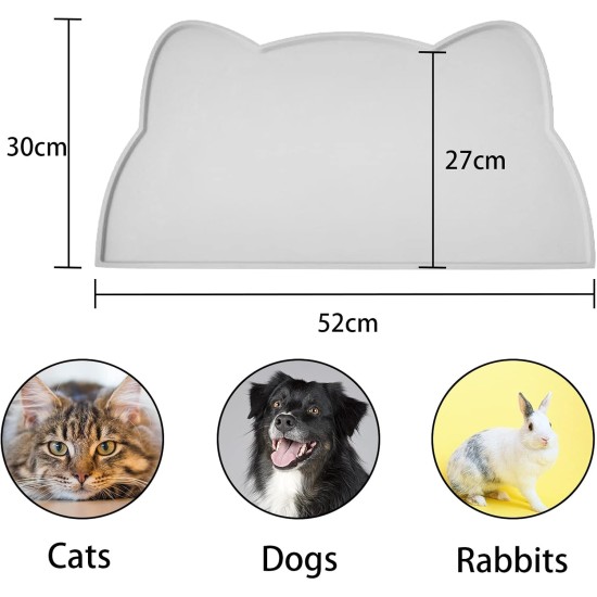 septillar Silicone Bowl Mat for Cats and Small Dogs, Waterproof Pet Feeding Mats Non-Slip Cat Bowl Mat (Dark Grey) septillar Silicone Bowl Mat for Cats and Small Dogs, Waterproof Pet Feeding Mats Non-Slip Cat Bowl Mat (Dark Grey)