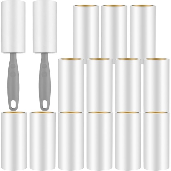 15 Rolls Lint Roller with 2 Handles, 900 Sheets Extra Sticky Lint Roller, Lint Roller Pet Hair, Lint Roller for Clothes, Hair, Sofa, Bed, Cat Hair, Dog Hair