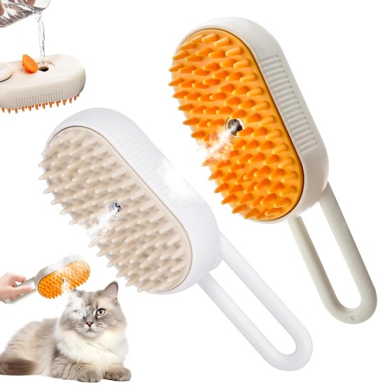 3-in-1 Cat Steam Brush, Steam Cat Cleaning Brush, Water Cat Steam Brush, Multifunctional Dog Steam Brush, Cat Steam Brush for Hair Cleaner, for Cats and Dogs for Hair Removal (B) 3-in-1 Cat Steam Brush, Steam Cat Cleaning Brush, Water Cat Steam Brush, Multifunctional Dog Steam Brush, Cat Steam Brush for Hair Cleaner, for Cats and Dogs for Hair Removal (B)