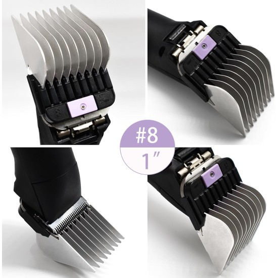 4 Pieces Animal Stainless Steel Attachment Guide Guard Combs for A5 Style Detachable Blade Pet Groomer 5/8" 3/4" 7/8" Compatible with Wahl KM Series Andis AG BG Oster A5 A6 Pet Clipper 4 Pieces Animal Stainless Steel Attachment Guide Guard Combs for A5 Style Detachable Blade Pet Groomer 5/8" 3/4" 7/8" Compatible with Wahl KM Series Andis AG BG Oster A5 A6 Pet Clipper