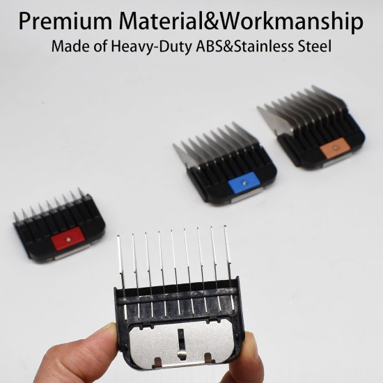 4 Pieces Animal Stainless Steel Attachment Guide Guard Combs for Groomers A5 Style Detachable Blade 1/4" 1/4" 3/8" 1/2" Compatible with Wahl KM Series Andis AG BG Oster A5 A6 4 Pieces Animal Stainless Steel Attachment Guide Guard Combs for Groomers A5 Style Detachable Blade 1/4" 1/4" 3/8" 1/2" Compatible with Wahl KM Series Andis AG BG Oster A5 A6