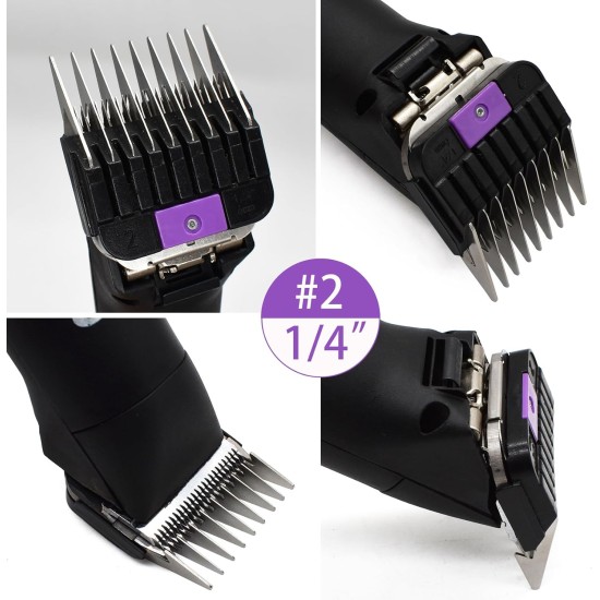 4 Pieces Animal Stainless Steel Attachment Guide Guard Combs for Groomers A5 Style Detachable Blade 1/4" 1/4" 3/8" 1/2" Compatible with Wahl KM Series Andis AG BG Oster A5 A6 4 Pieces Animal Stainless Steel Attachment Guide Guard Combs for Groomers A5 Style Detachable Blade 1/4" 1/4" 3/8" 1/2" Compatible with Wahl KM Series Andis AG BG Oster A5 A6