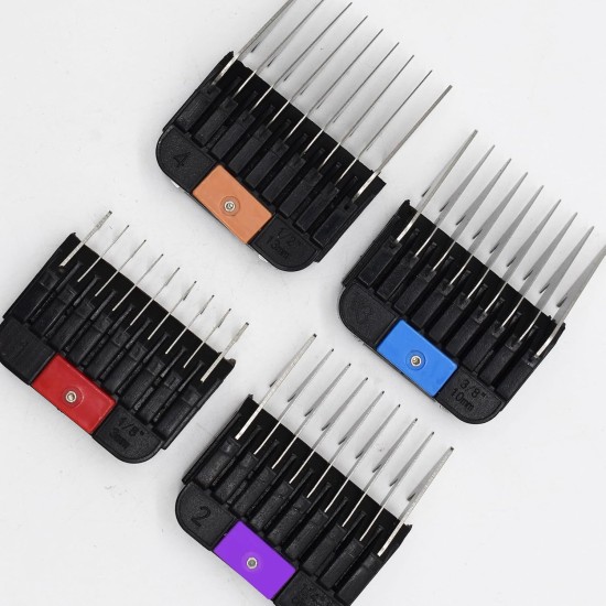 4 Pieces Animal Stainless Steel Attachment Guide Guard Combs for Groomers A5 Style Detachable Blade 1/4" 1/4" 3/8" 1/2" Compatible with Wahl KM Series Andis AG BG Oster A5 A6 4 Pieces Animal Stainless Steel Attachment Guide Guard Combs for Groomers A5 Style Detachable Blade 1/4" 1/4" 3/8" 1/2" Compatible with Wahl KM Series Andis AG BG Oster A5 A6