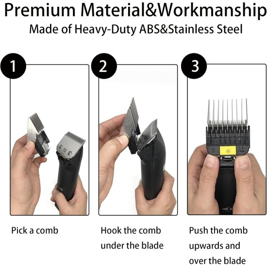 8 Pieces Professional Animal Stainless Steel Attachment Guide Guard Combs for A5 Style Detachable Blade Pet Groomer Compatible with Wahl KM Series Andis AG BG Oster Classic 76 A5 A6 Pet Clipper 8 Pieces Professional Animal Stainless Steel Attachment Guide Guard Combs for A5 Style Detachable Blade Pet Groomer Compatible with Wahl KM Series Andis AG BG Oster Classic 76 A5 A6 Pet Clipper