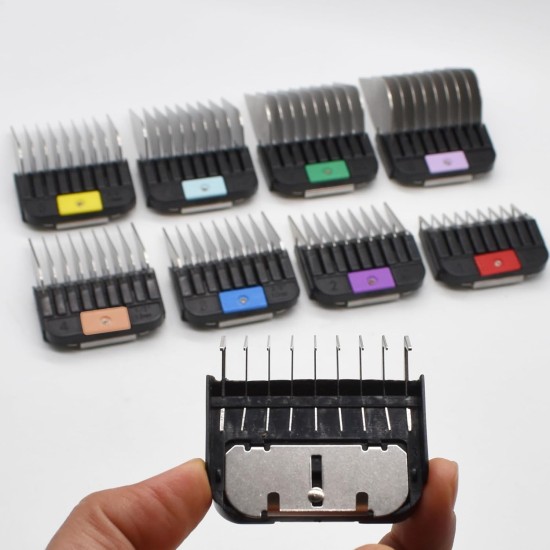 8 Pieces Professional Animal Stainless Steel Attachment Guide Guard Combs for A5 Style Detachable Blade Pet Groomer Compatible with Wahl KM Series Andis AG BG Oster Classic 76 A5 A6 Pet Clipper 8 Pieces Professional Animal Stainless Steel Attachment Guide Guard Combs for A5 Style Detachable Blade Pet Groomer Compatible with Wahl KM Series Andis AG BG Oster Classic 76 A5 A6 Pet Clipper