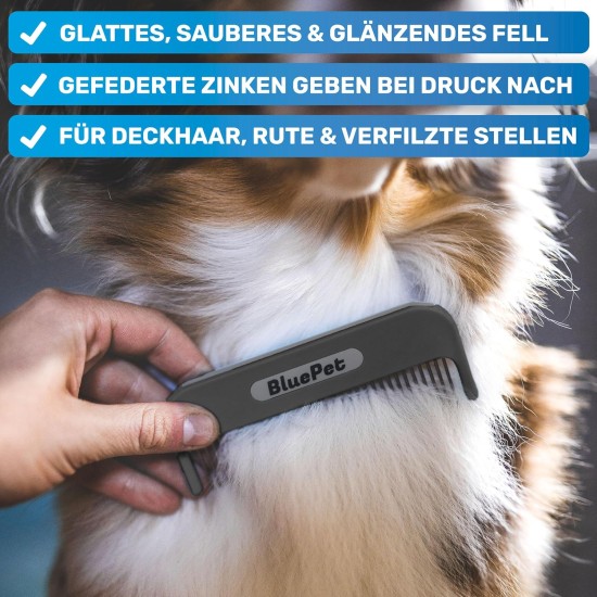BluePet Magic Comb Patented with Rotating & Yielding Tines I Gently Removes Knots & Detangles the Fur I Dog Comb Cat Comb for Long Hair Dogs & Cats BluePet Magic Comb Patented with Rotating & Yielding Tines I Gently Removes Knots & Detangles the Fur I Dog Comb Cat Comb for Long Hair Dogs & Cats