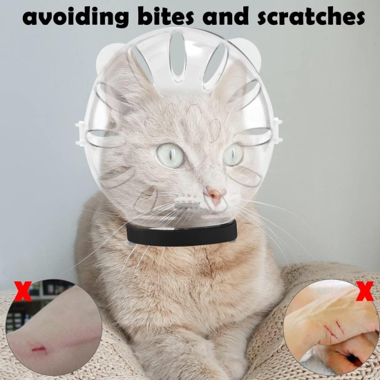 Breathable Bubble Helmet for Cats with Paw Covers, Eye Basket for Cats for Grooming, Mask for Grooming Cats for Kittens for Bathing, Shaving and Claw Cutting Cats Breathable Bubble Helmet for Cats with Paw Covers, Eye Basket for Cats for Grooming, Mask for Grooming Cats for Kittens for Bathing, Shaving and Claw Cutting Cats