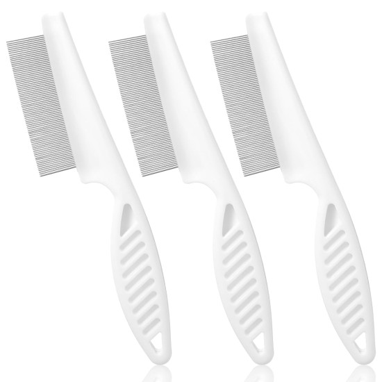 COMNICO Flea Comb for Dogs and Cats, Professional Dog Combs, Pack of 3, Flea Comb, Dog Lice Comb for Pets, Stainless Steel Dog Face Comb, Fine Care Tool for Removing Tear Stains, Fleas COMNICO Flea Comb for Dogs and Cats, Professional Dog Combs, Pack of 3, Flea Comb, Dog Lice Comb for Pets, Stainless Steel Dog Face Comb, Fine Care Tool for Removing Tear Stains, Fleas