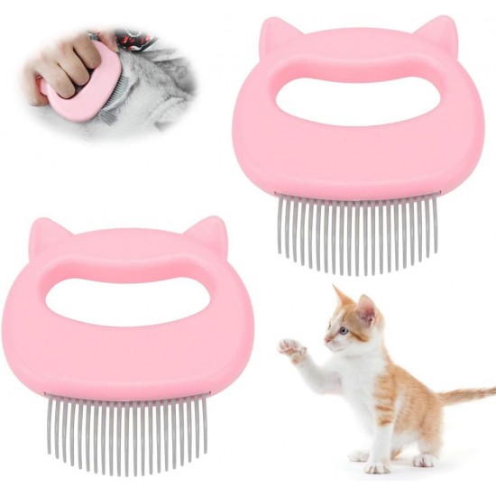 Cat Brush, Pack of 2 Cat Comb, Cat Brush Long Hair, Brush Dog Short Hair, Massage Comb for Pet Cats, Massage Comb Pet, Brush for Removing Loose Hair, Grooming Cleaning (Pink) Cat Brush, Pack of 2 Cat Comb, Cat Brush Long Hair, Brush Dog Short Hair, Massage Comb for Pet Cats, Massage Comb Pet, Brush for Removing Loose Hair, Grooming Cleaning (Pink)