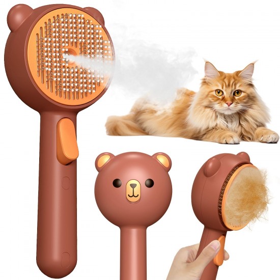 Cat Brush with Steam & Release Button, Rechargeable Steam Brush for Cat Dogs, Spray Pet Hair Brush, Massage Steamer Comb for Long Hair and Short Hair for Removing Loose Fur and Dirt Cat Brush with Steam & Release Button, Rechargeable Steam Brush for Cat Dogs, Spray Pet Hair Brush, Massage Steamer Comb for Long Hair and Short Hair for Removing Loose Fur and Dirt