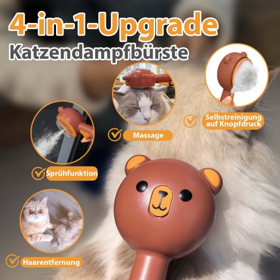 Cat Brush with Steam & Release Button, Rechargeable Steam Brush for Cat Dogs, Spray Pet Hair Brush, Massage Steamer Comb for Long Hair and Short Hair for Removing Loose Fur and Dirt Cat Brush with Steam & Release Button, Rechargeable Steam Brush for Cat Dogs, Spray Pet Hair Brush, Massage Steamer Comb for Long Hair and Short Hair for Removing Loose Fur and Dirt