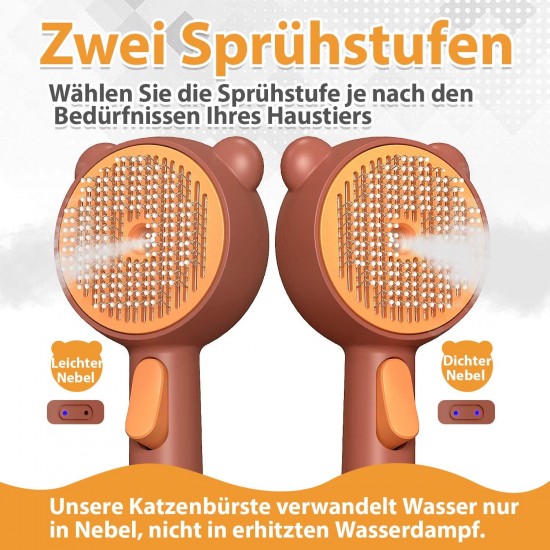Cat Brush with Steam & Release Button, Rechargeable Steam Brush for Cat Dogs, Spray Pet Hair Brush, Massage Steamer Comb for Long Hair and Short Hair for Removing Loose Fur and Dirt Cat Brush with Steam & Release Button, Rechargeable Steam Brush for Cat Dogs, Spray Pet Hair Brush, Massage Steamer Comb for Long Hair and Short Hair for Removing Loose Fur and Dirt