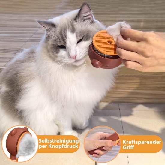 Cat Brush with Steam & Release Button, Rechargeable Steam Brush for Cat Dogs, Spray Pet Hair Brush, Massage Steamer Comb for Long Hair and Short Hair for Removing Loose Fur and Dirt Cat Brush with Steam & Release Button, Rechargeable Steam Brush for Cat Dogs, Spray Pet Hair Brush, Massage Steamer Comb for Long Hair and Short Hair for Removing Loose Fur and Dirt