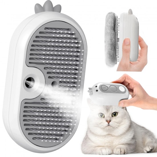Cat Brush with Steam & Release Button, Rechargeable Steam Brush for Cat Dogs, Spray Pet Hair Brush, Massage Steamer Comb for Long Hair and Short Hair for Removing Loose Fur and Dirt Cat Brush with Steam & Release Button, Rechargeable Steam Brush for Cat Dogs, Spray Pet Hair Brush, Massage Steamer Comb for Long Hair and Short Hair for Removing Loose Fur and Dirt