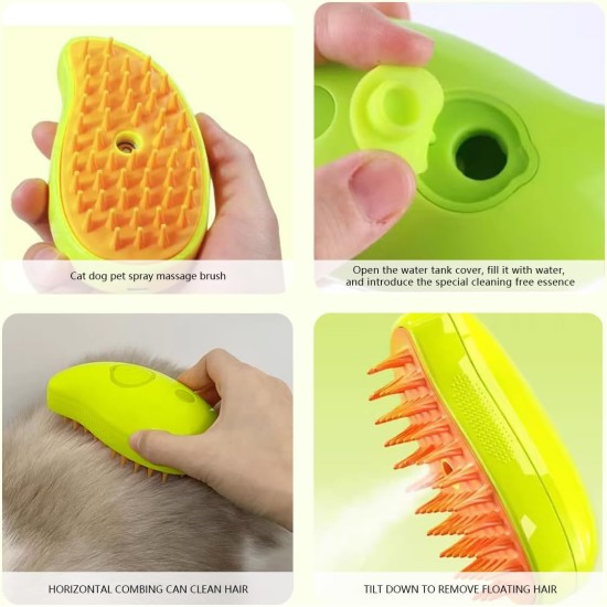 Cat Brush with Steam, 3-in-1 Steam Brush Cat, Steam Cat Cleaning Brush, Cleaning Brush for Pet Hair, Self Cleaning Steamy Cat Brush, for Cats and Dogs for Hair Removal Cat Brush with Steam, 3-in-1 Steam Brush Cat, Steam Cat Cleaning Brush, Cleaning Brush for Pet Hair, Self Cleaning Steamy Cat Brush, for Cats and Dogs for Hair Removal