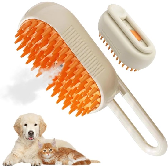 Cat Brush with Steam, 3-in-1 Steam Brush Cat, Steam Cat Cleaning Brush, Cleaning Brush for Pet Hair, Self Cleaning Steamy Cat Brush, for Cats and Dogs for Hair Removal