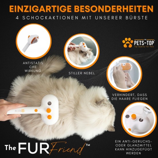 Cat Brush with Steam, 3-in-1 Steam Brush for Cats FurFriend Brush for Pet Hair for Dogs and Cats Cat Brush with Steam, 3-in-1 Steam Brush for Cats FurFriend Brush for Pet Hair for Dogs and Cats