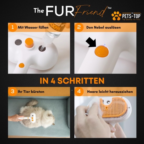 Cat Brush with Steam, 3-in-1 Steam Brush for Cats FurFriend Brush for Pet Hair for Dogs and Cats Cat Brush with Steam, 3-in-1 Steam Brush for Cats FurFriend Brush for Pet Hair for Dogs and Cats