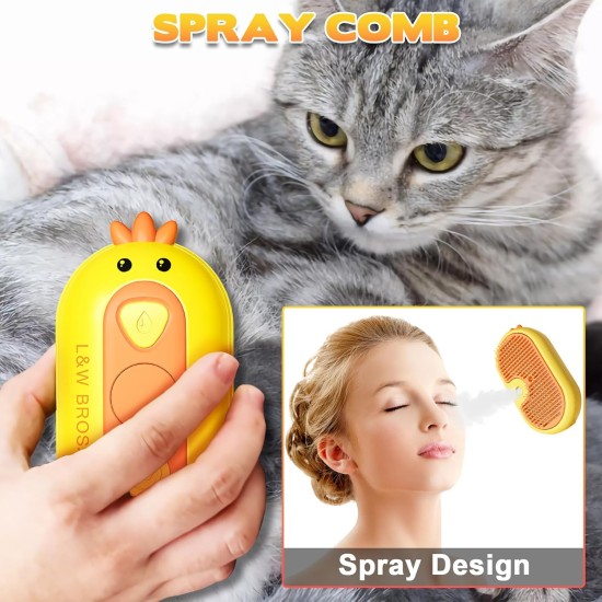 Cat Brush with Steam, 3-in-1 Steam Brush for Cats with Spray, Self-Cleaning Dog Brush with Steam Pets Care and Hair Removal for Long/Short Hair Cat Brush with Steam, 3-in-1 Steam Brush for Cats with Spray, Self-Cleaning Dog Brush with Steam Pets Care and Hair Removal for Long/Short Hair