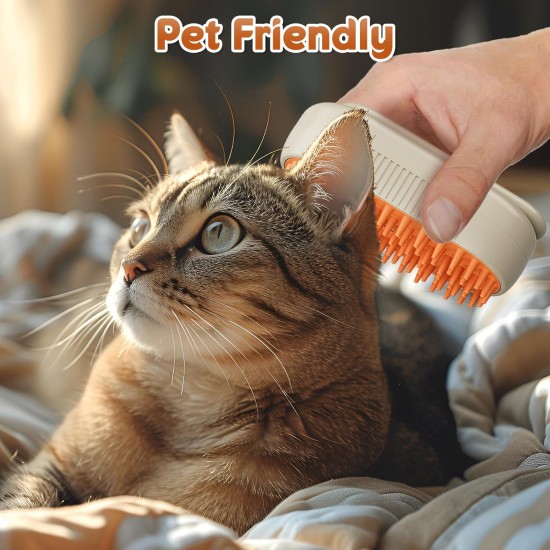 Cat Brush with Steam, 3-in-1 Steamy Brush Cat, Silicone Massage Care Brush for Dandruff, Cat Brush to Reduce Static Flying Hair Cat Brush with Steam, 3-in-1 Steamy Brush Cat, Silicone Massage Care Brush for Dandruff, Cat Brush to Reduce Static Flying Hair