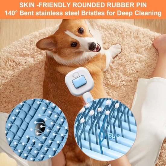 Cat Brush with Steam, 4 in 1 Steam Brush Cat Brush, Steam Brush for Grooming Cats and Dogs, Clean Pet Hair from the Brush, Self-Cleaning Antistatic Brush Cat Brush with Steam, 4 in 1 Steam Brush Cat Brush, Steam Brush for Grooming Cats and Dogs, Clean Pet Hair from the Brush, Self-Cleaning Antistatic Brush