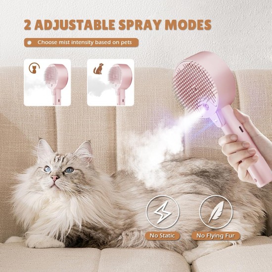 Cat Brush with Steam, 4-in-1 Steam Brush, Cat Brush with Water, Clean Pet Hair from the Brush with One Button, Cat Brush, Hair Brushes for Dogs and Cats (Grey) Cat Brush with Steam, 4-in-1 Steam Brush, Cat Brush with Water, Clean Pet Hair from the Brush with One Button, Cat Brush, Hair Brushes for Dogs and Cats (Grey)