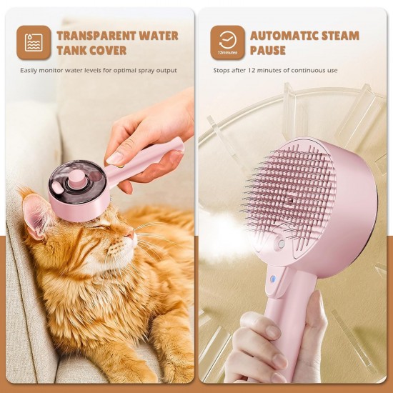 Cat Brush with Steam, 4-in-1 Steam Brush, Cat Brush with Water, Clean Pet Hair from the Brush with One Button, Cat Brush, Hair Brushes for Dogs and Cats (Grey) Cat Brush with Steam, 4-in-1 Steam Brush, Cat Brush with Water, Clean Pet Hair from the Brush with One Button, Cat Brush, Hair Brushes for Dogs and Cats (Grey)