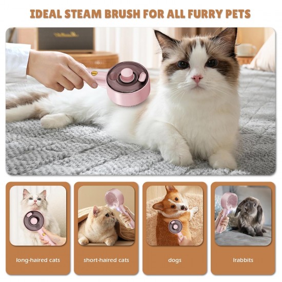 Cat Brush with Steam, 4-in-1 Steam Brush, Cat Brush with Water, Clean Pet Hair from the Brush with One Button, Cat Brush, Hair Brushes for Dogs and Cats (Grey) Cat Brush with Steam, 4-in-1 Steam Brush, Cat Brush with Water, Clean Pet Hair from the Brush with One Button, Cat Brush, Hair Brushes for Dogs and Cats (Grey)