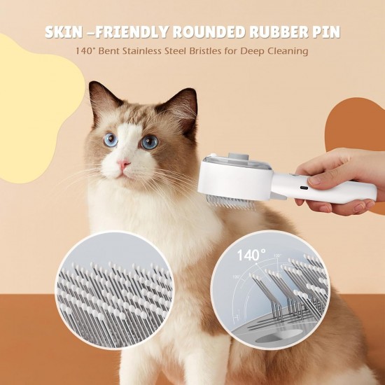 Cat Brush with Steam, 4-in-1 Steam Brush, Cat Brush with Water, Clean Pet Hair from the Brush with One Button, Cat Brush, Hair Brushes for Dogs and Cats (Grey) Cat Brush with Steam, 4-in-1 Steam Brush, Cat Brush with Water, Clean Pet Hair from the Brush with One Button, Cat Brush, Hair Brushes for Dogs and Cats (Grey)