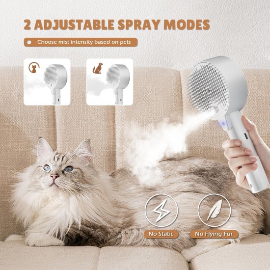 Cat Brush with Steam, 4-in-1 Steam Brush, Cat Brush with Water, Clean Pet Hair from the Brush with One Button, Cat Brush, Hair Brushes for Dogs and Cats (Grey) Cat Brush with Steam, 4-in-1 Steam Brush, Cat Brush with Water, Clean Pet Hair from the Brush with One Button, Cat Brush, Hair Brushes for Dogs and Cats (Grey)