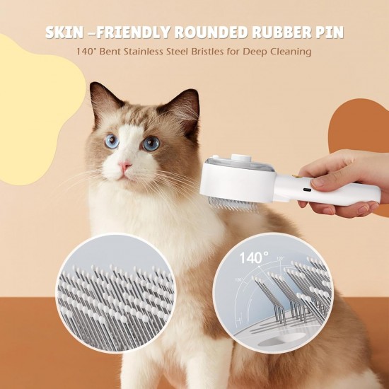 Cat Brush with Steam, 4-in-1 Steam Brush, Cat Brush with Water, Clean Pet Hair from the Brush with One Button, Cat Brush, Hair Brushes for Dogs and Cats (Grey) Cat Brush with Steam, 4-in-1 Steam Brush, Cat Brush with Water, Clean Pet Hair from the Brush with One Button, Cat Brush, Hair Brushes for Dogs and Cats (Grey)