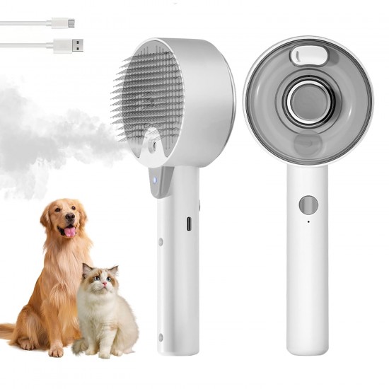 Cat Brush with Steam, 4-in-1 Steam Brush, Cat Brush with Water, Clean Pet Hair from the Brush with One Button, Cat Brush, Hair Brushes for Dogs and Cats (Grey) Cat Brush with Steam, 4-in-1 Steam Brush, Cat Brush with Water, Clean Pet Hair from the Brush with One Button, Cat Brush, Hair Brushes for Dogs and Cats (Grey)