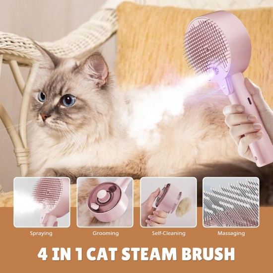 Cat Brush with Steam, 4-in-1 Steam Brush, Cat Brush with Water, Clean Pet Hair from the Brush with One Button, Cat Brush, Hair Brushes for Dogs and Cats (Grey) Cat Brush with Steam, 4-in-1 Steam Brush, Cat Brush with Water, Clean Pet Hair from the Brush with One Button, Cat Brush, Hair Brushes for Dogs and Cats (Grey)