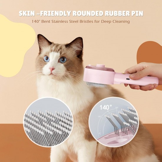 Cat Brush with Steam, 4-in-1 Steam Brush, Cat Brush with Water, Clean Pet Hair from the Brush with One Button, Cat Brush, Hair Brushes for Dogs and Cats (Grey) Cat Brush with Steam, 4-in-1 Steam Brush, Cat Brush with Water, Clean Pet Hair from the Brush with One Button, Cat Brush, Hair Brushes for Dogs and Cats (Grey)