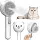 Cat Brush with Steam, Cat Brush with 2 Spray Levels and Release Button, 4-in-1 Hair Removal Spray Massage and One-Touch Self Cleaning, IPX7 Waterproof Steam Brush for Cats Dogs Pets