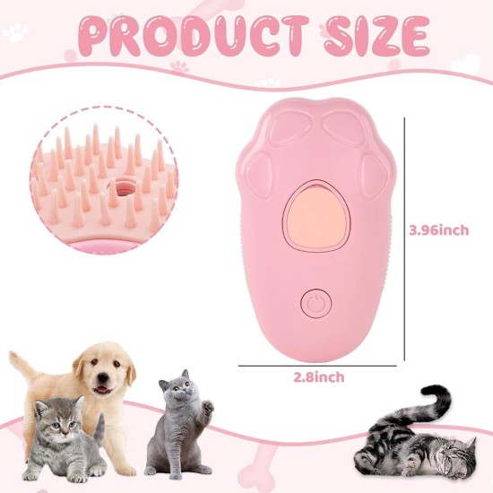 Cat Brush with Steam Miotlsy Cat Paw Steam Brush, New Cat Steam Brush for Hair Cleaner, 3-in-1 Steam Brush for Cats, Care and Hair Removal, Cat Brush with Essence for Care Cat Brush with Steam Miotlsy Cat Paw Steam Brush, New Cat Steam Brush for Hair Cleaner, 3-in-1 Steam Brush for Cats, Care and Hair Removal, Cat Brush with Essence for Care