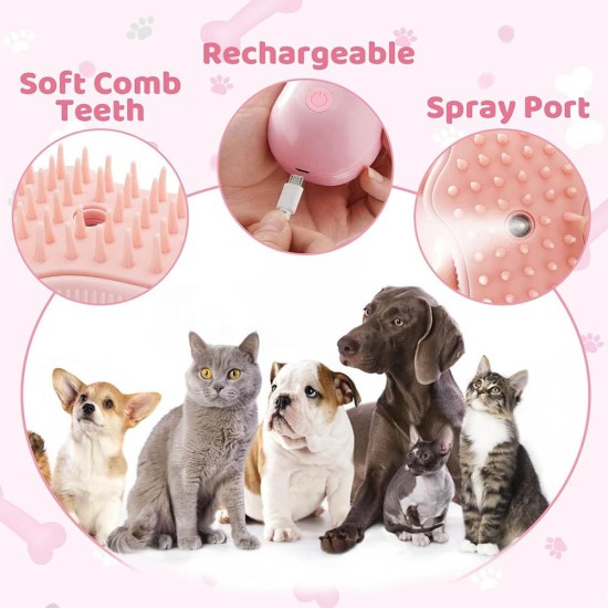 Cat Brush with Steam Miotlsy Cat Paw Steam Brush, New Cat Steam Brush for Hair Cleaner, 3-in-1 Steam Brush for Cats, Care and Hair Removal, Cat Brush with Essence for Care Cat Brush with Steam Miotlsy Cat Paw Steam Brush, New Cat Steam Brush for Hair Cleaner, 3-in-1 Steam Brush for Cats, Care and Hair Removal, Cat Brush with Essence for Care
