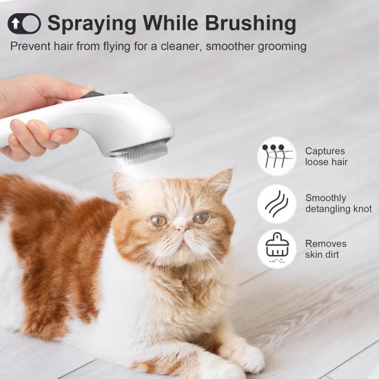 Cat Brush with Steam with Release Button, Ultra Quiet Design/Comfort Handle, Pet Steam Brush, Cat Steamy Brush, Dog Brush, Rechargeable Cats with Spray for Cats, Dogs, Rabbits Cat Brush with Steam with Release Button, Ultra Quiet Design/Comfort Handle, Pet Steam Brush, Cat Steamy Brush, Dog Brush, Rechargeable Cats with Spray for Cats, Dogs, Rabbits