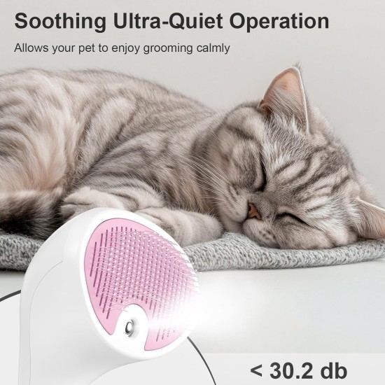 Cat Brush with Steam with Release Button, Ultra Quiet Design/Comfort Handle, Pet Steam Brush, Cat Steamy Brush, Dog Brush, Rechargeable Cats with Spray for Cats, Dogs, Rabbits Cat Brush with Steam with Release Button, Ultra Quiet Design/Comfort Handle, Pet Steam Brush, Cat Steamy Brush, Dog Brush, Rechargeable Cats with Spray for Cats, Dogs, Rabbits