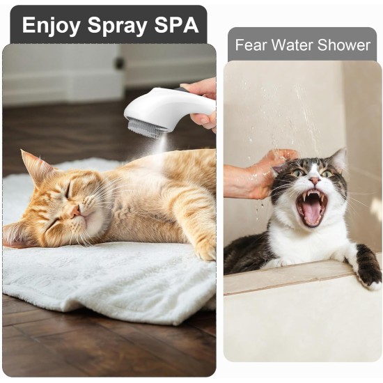 Cat Brush with Steam with Release Button, Ultra Quiet Design/Comfort Handle, Pet Steam Brush, Cat Steamy Brush, Dog Brush, Rechargeable Cats with Spray for Cats, Dogs, Rabbits Cat Brush with Steam with Release Button, Ultra Quiet Design/Comfort Handle, Pet Steam Brush, Cat Steamy Brush, Dog Brush, Rechargeable Cats with Spray for Cats, Dogs, Rabbits